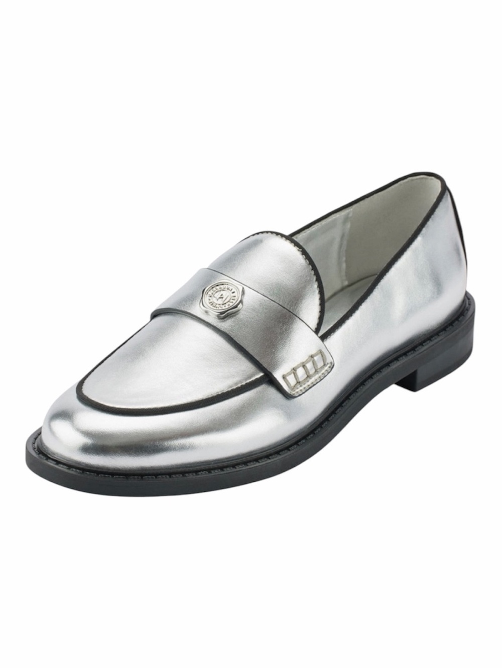 Karl Lagerfeld Paris Rylyn Silver Loafers - Picture 1 of 8
